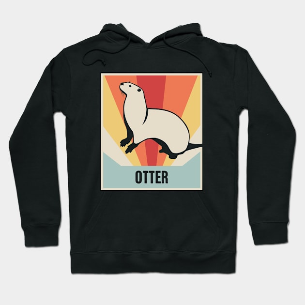 Retro Vintage Otter Poster Hoodie by MeatMan